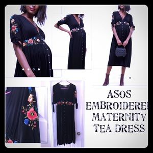 ASOS Embroidered Tea Dress -maternity
